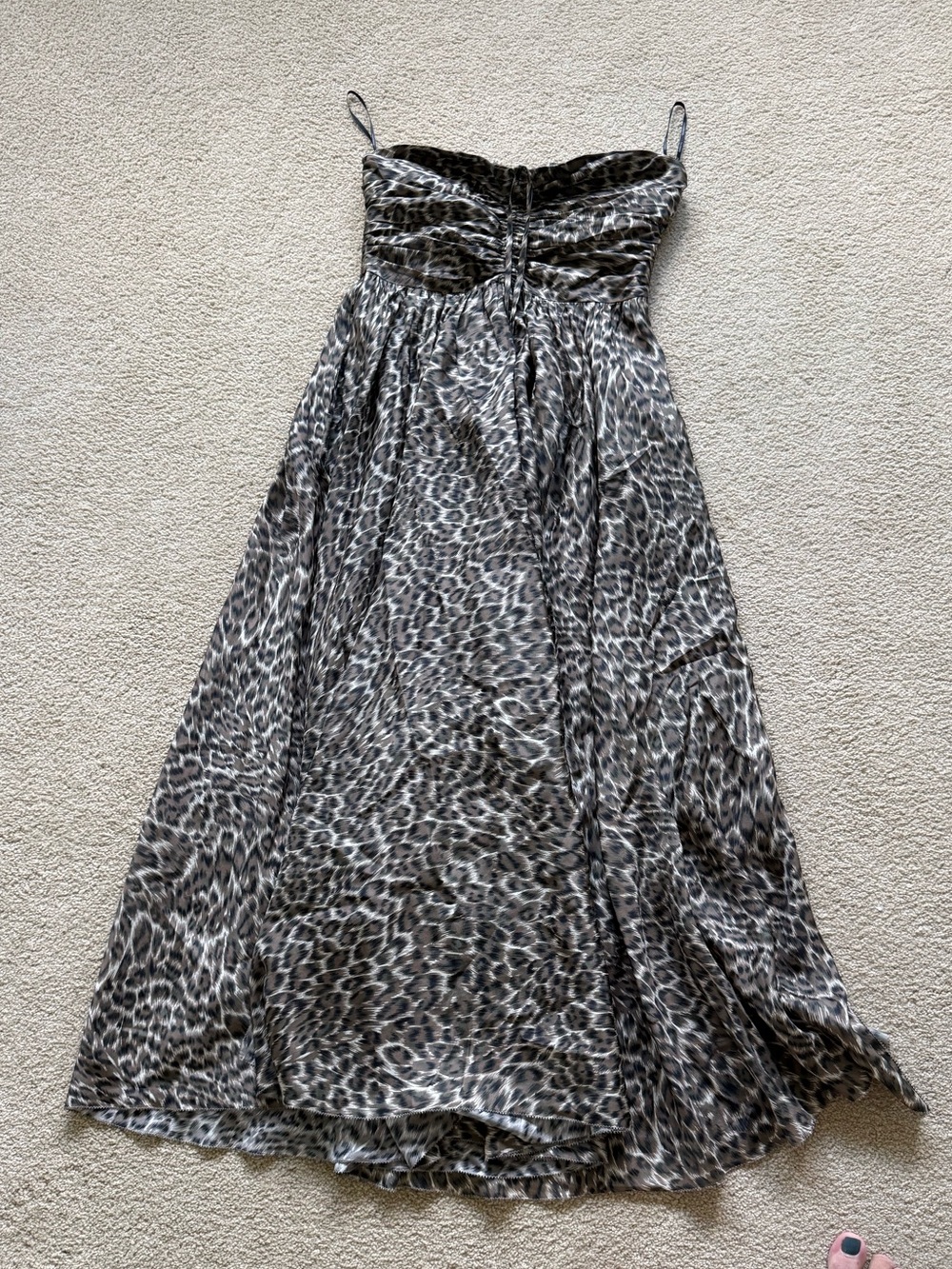 Zimmermann Strapless Leopard Print Maxi Dress - Neutral Tones. Silk